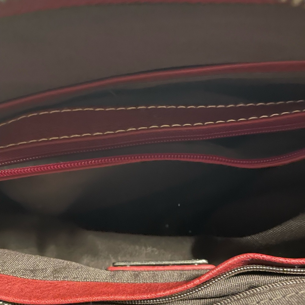 Trinity Ranch leather tooled bag-Red - Picture 3 of 7